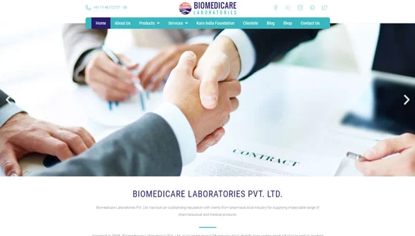 Biomedicarelabs-website-development